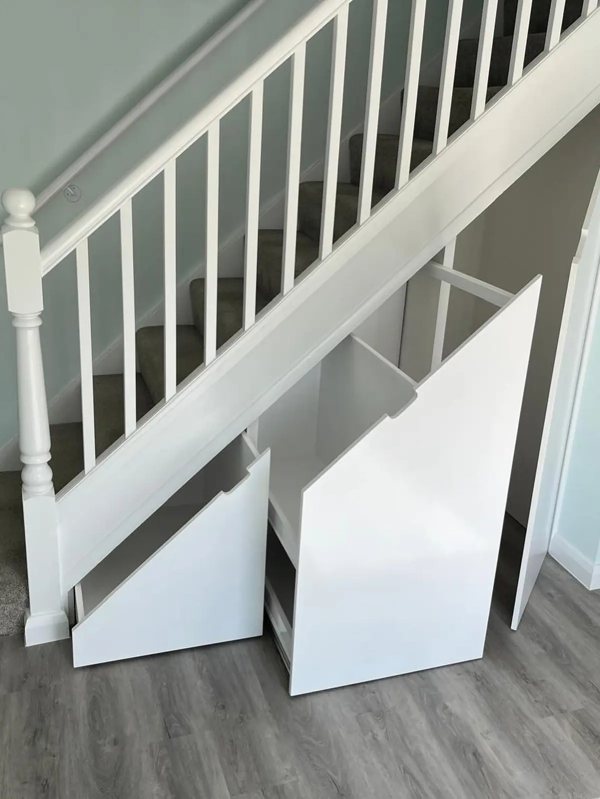 The same storage with the pull-out drawers open