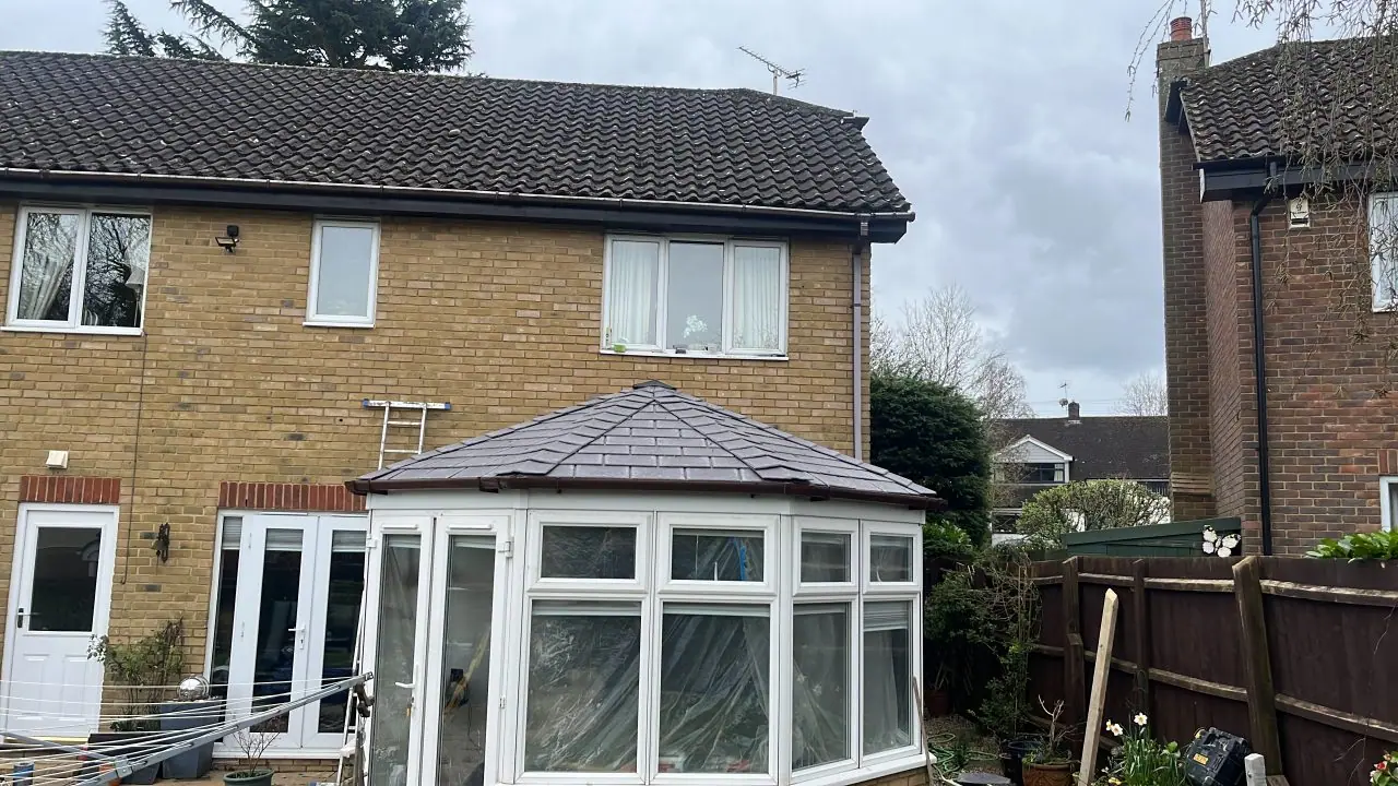 The finished solid roof in place